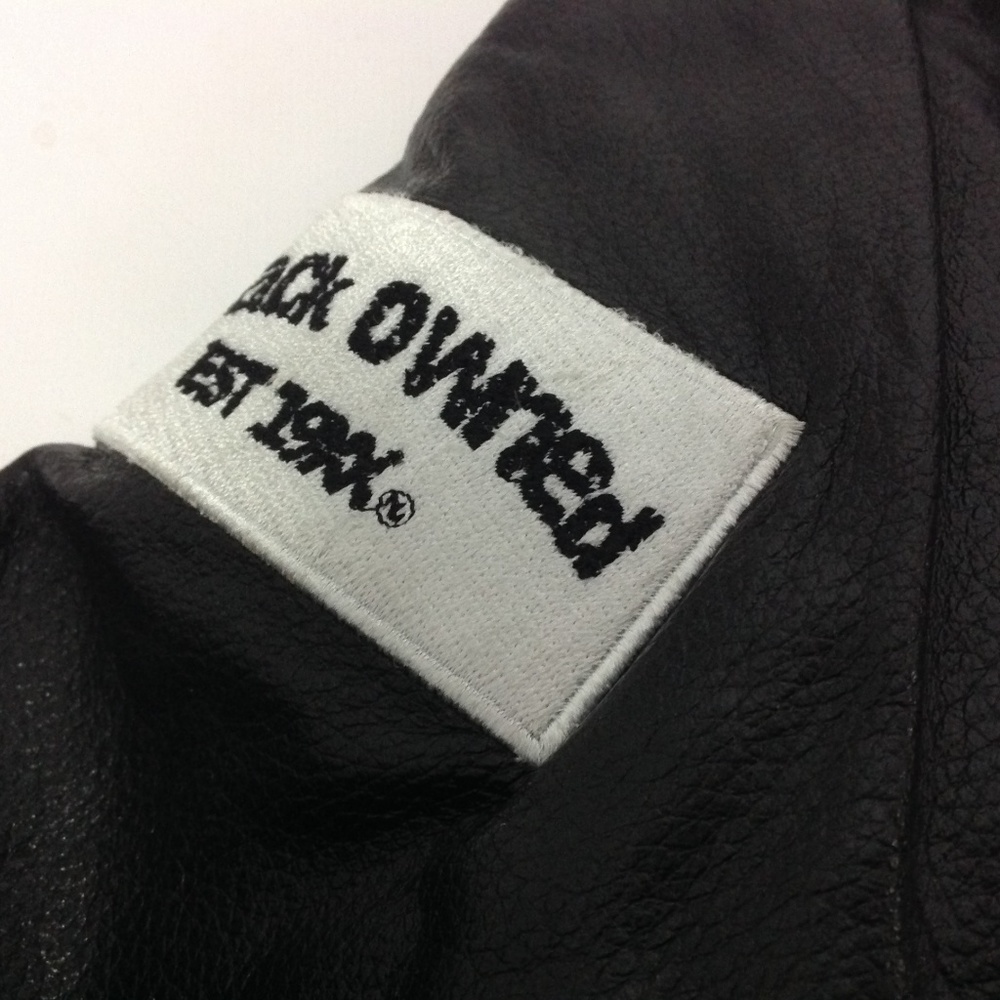 Black Owned Men's Designer Motorcycle Jacket Sz L - Picture 4 of 8